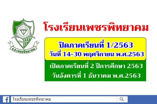 โรงเรียนเพชรพิทยาคม ปิดภาคเรียนที่ 1/2563 วันที่ 14-30 พฤศจิกายน พ.ศ.2563