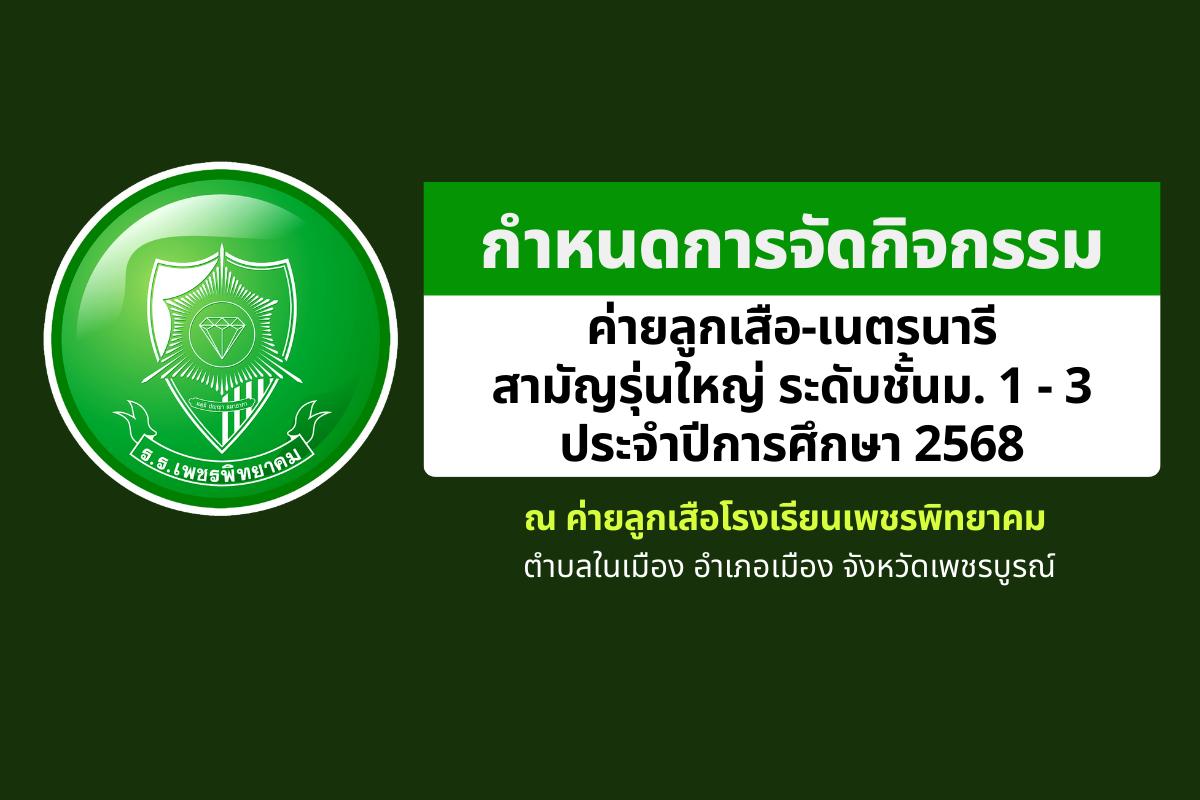 กำหนดการจัดกิจกรรมอยู่ค่ายพักแรมลูกเสือ-เนตรนารี สามัญรุ่นใหญ่ ระดับชั้นมัธยมศึกษาปีที่ 1-3 ประจำปีการศึกษา 2568