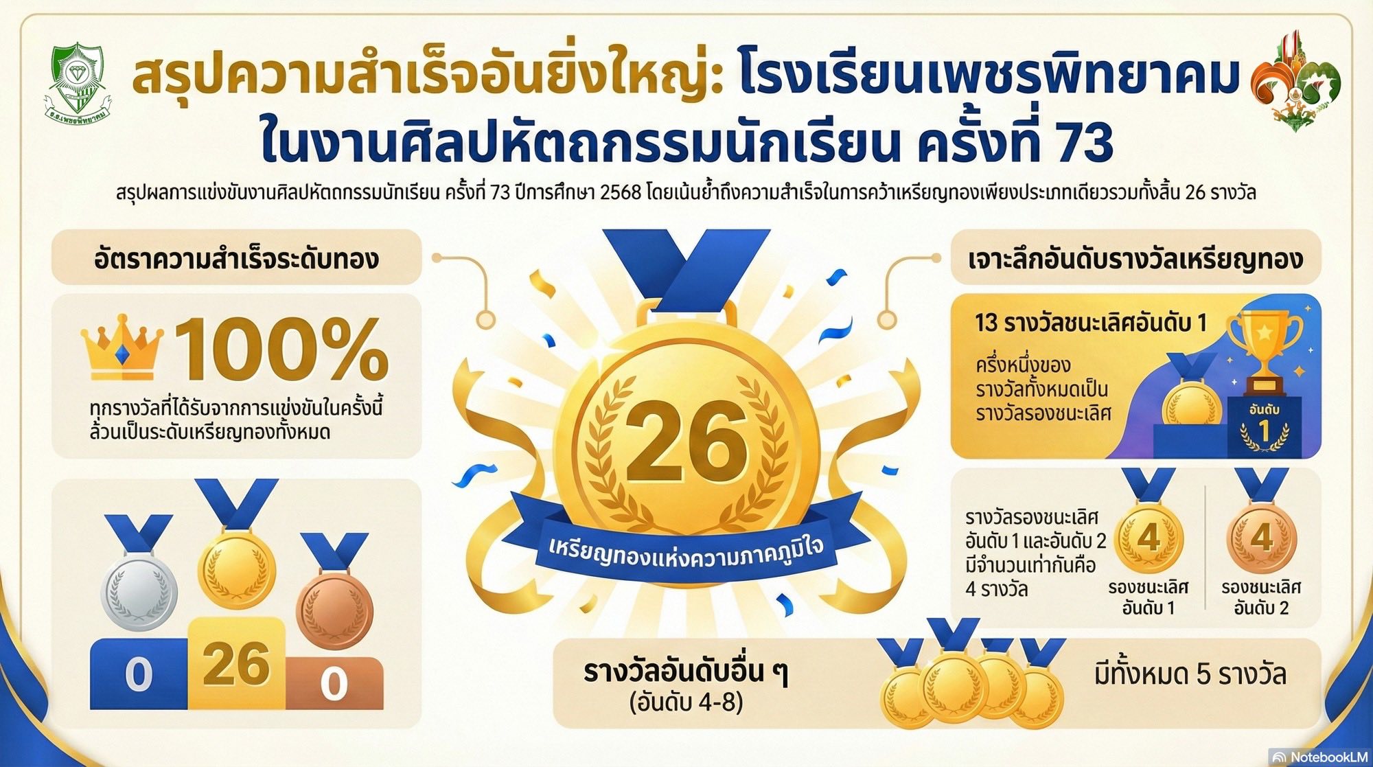 สรุปความสำเร็จ 26 เหรียญทอง