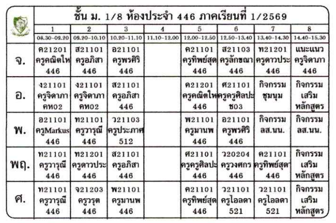 ตารางเรียน ม.1 ภาพที่ 9