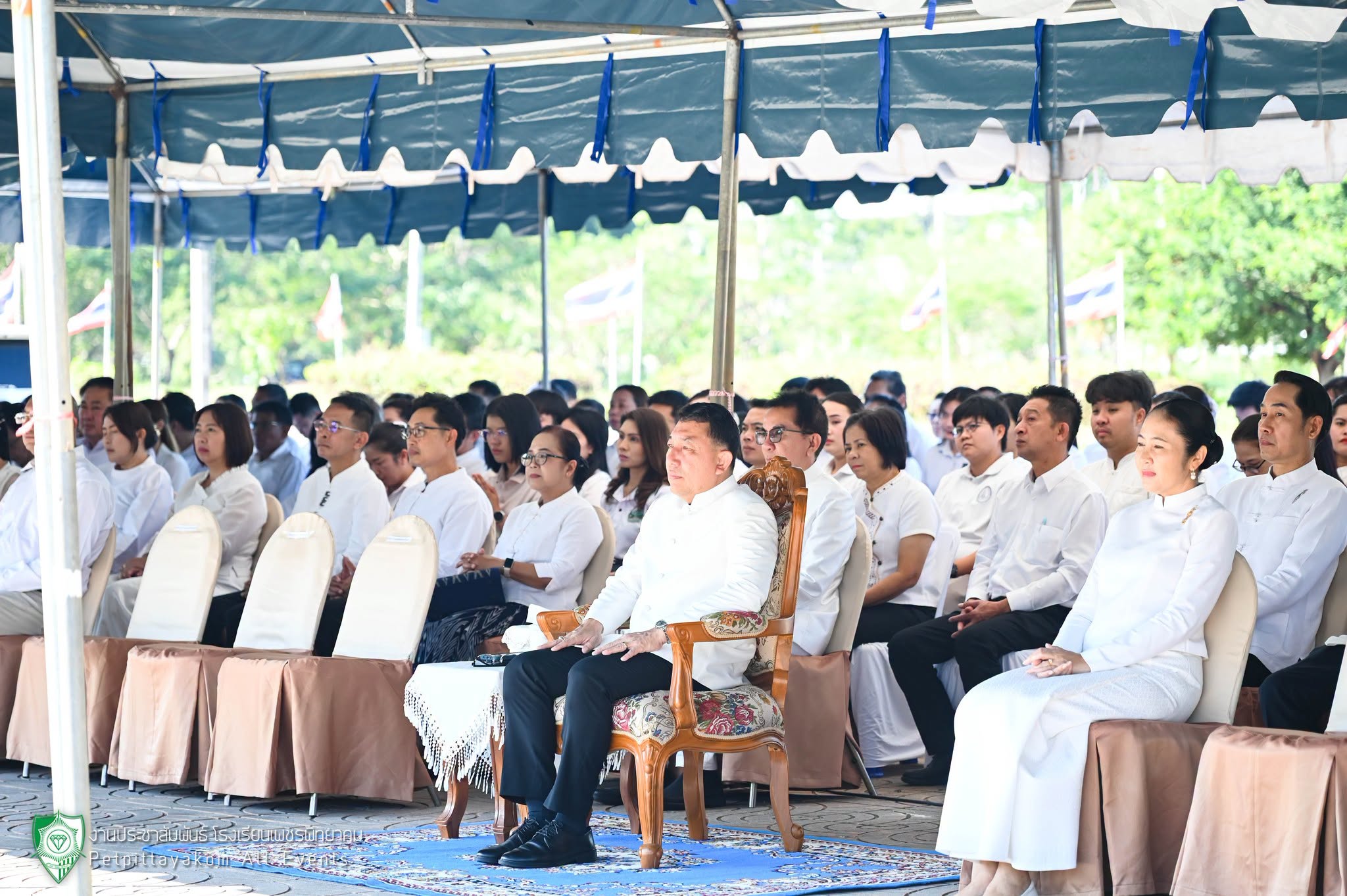 พิธีบวงสรวงก่อสร้างซุ้มถวายดอกไม้จันทน์